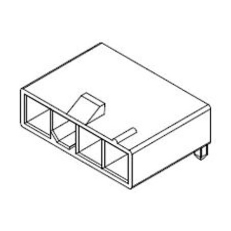 Molex Rectangular Power Connector, 4 Contact(S), Male, Solder Terminal, Plug 39303048